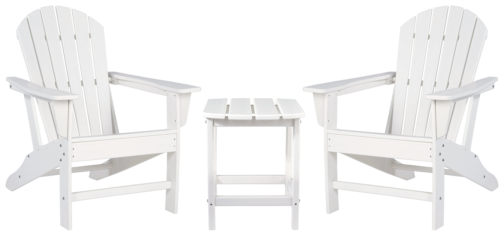 Sundown Treasure 2 Outdoor Chairs with End Table in White from Ashley - Luna Furniture