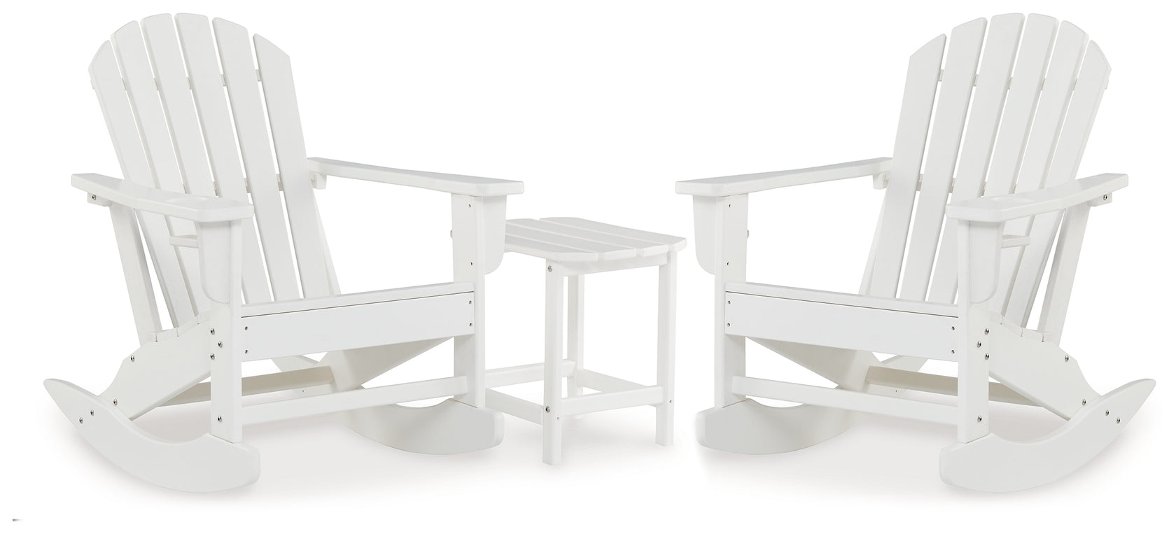 Sundown Treasure 2 Outdoor Chairs with End Table in White from Ashley - Luna Furniture