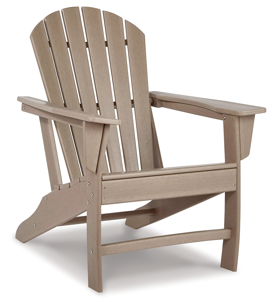 Sundown Treasure Driftwood 4 Adirondack Chairs and Outdoor End Table from Ashley - Luna Furniture
