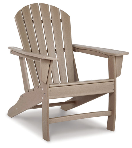Sundown Treasure Driftwood 4 Adirondack Chairs and Outdoor End Table from Ashley - Luna Furniture