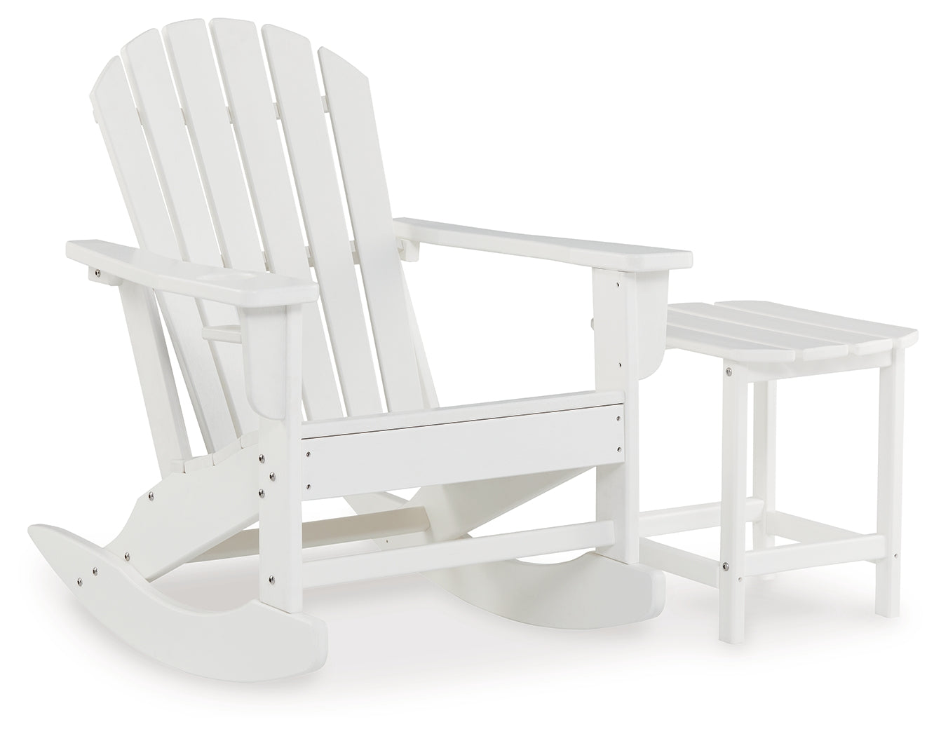 Sundown Treasure Outdoor Chair with End Table in White from Ashley - Luna Furniture