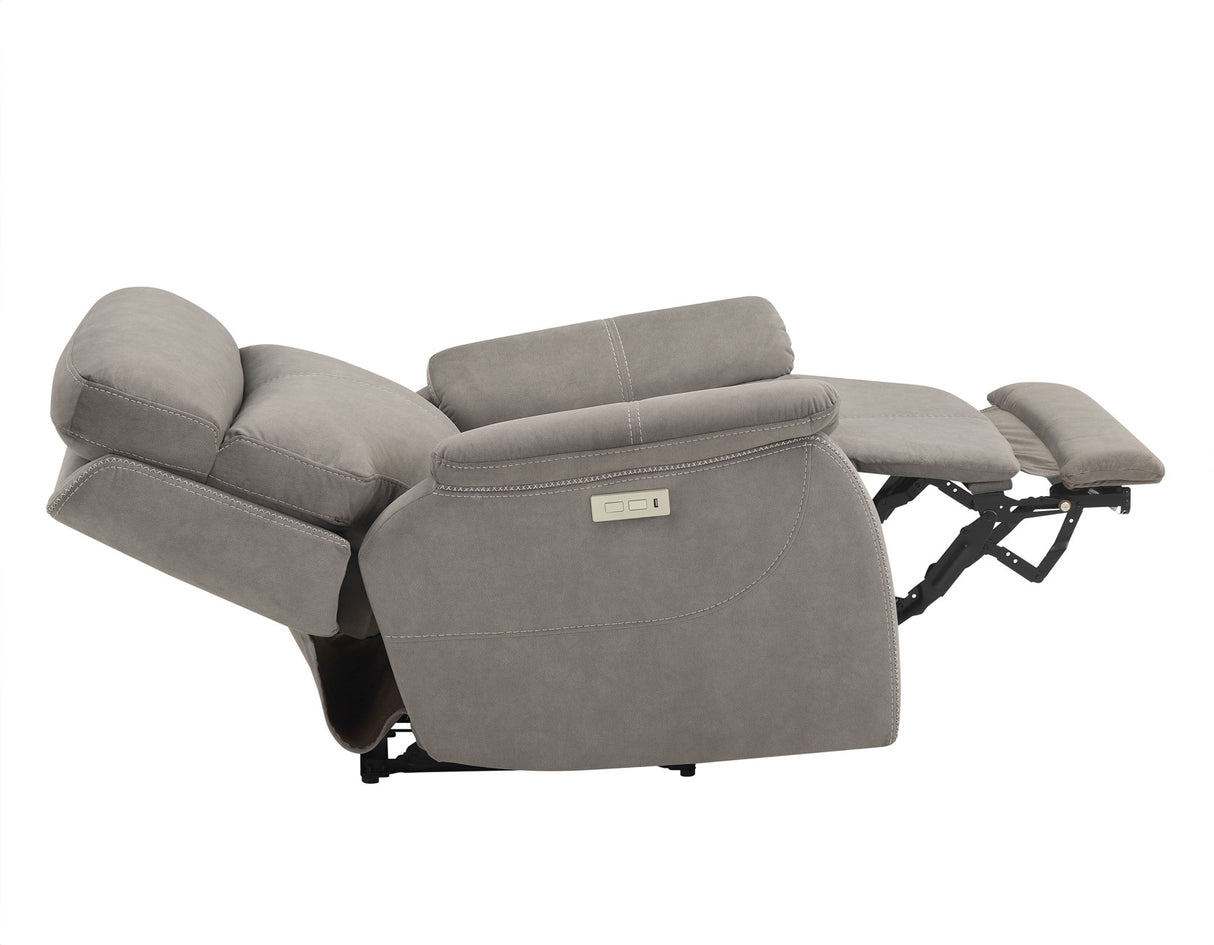 Surrey Taupe Vegan Leather Power Recliner from Steve Silver - Luna Furniture