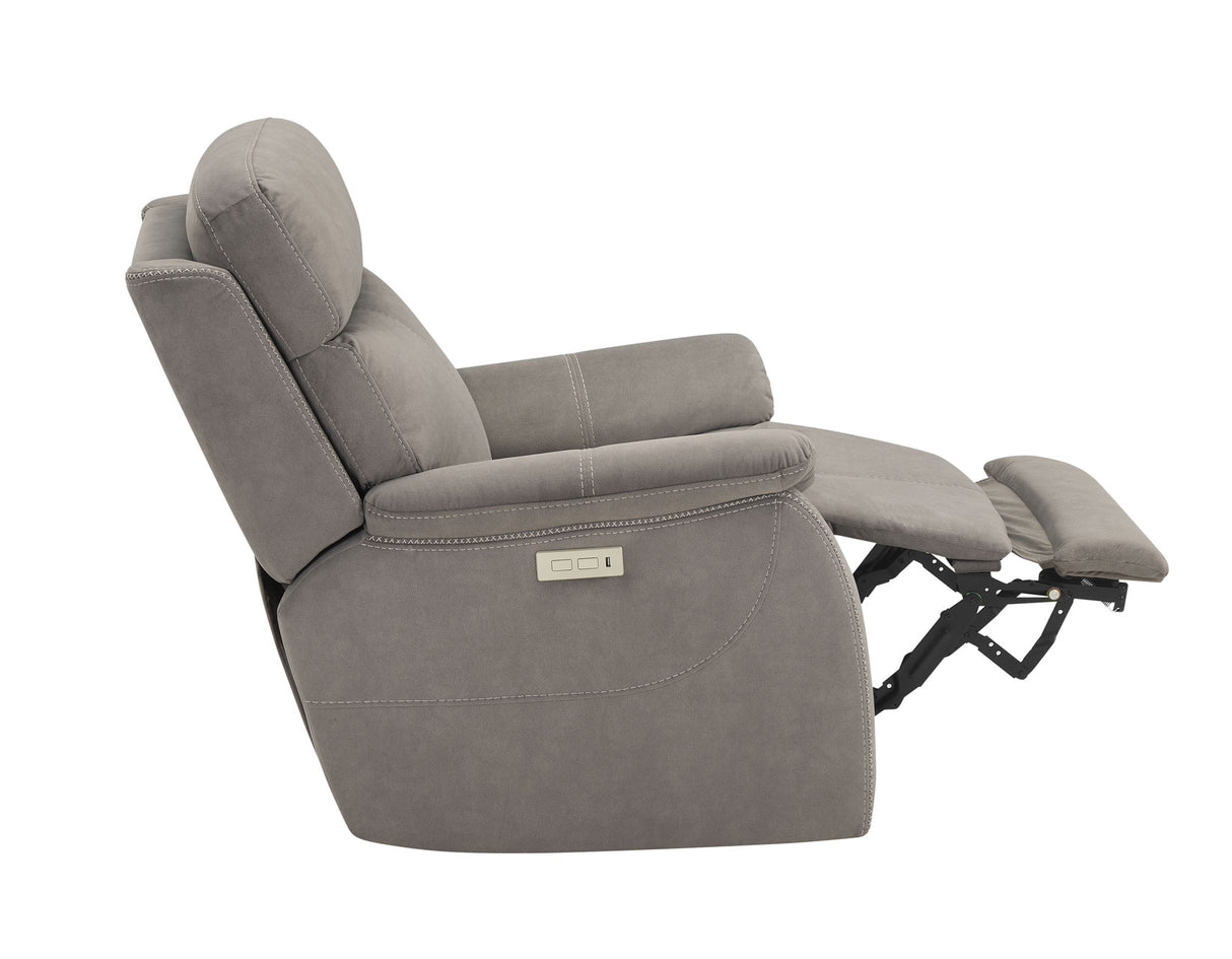 Surrey Taupe Vegan Leather Power Recliner from Steve Silver - Luna Furniture