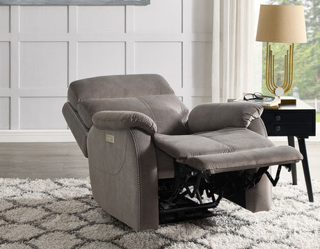 Surrey Taupe Vegan Leather Power Recliner from Steve Silver - Luna Furniture