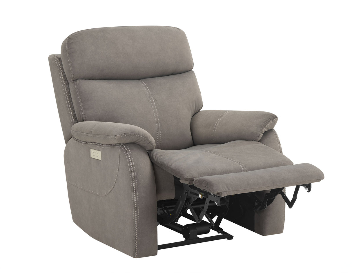 Surrey Taupe Vegan Leather Power Recliner from Steve Silver - Luna Furniture