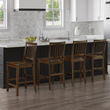Joplin Walnut Solid Wood 24" Farmhouse Counter Height Stool, Set of 2 from Steve Silver - Luna Furniture
