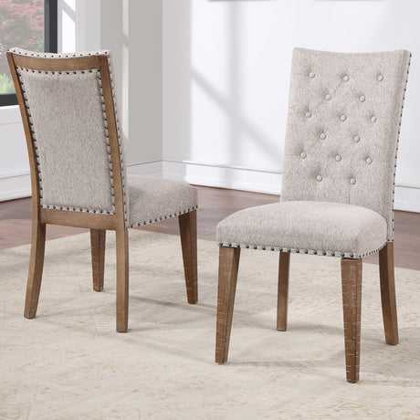 Riverdale Driftwood/Oatmeal Upholstered Side Chair, Set of 2 from Steve Silver - Luna Furniture