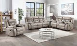 Tyson Gray Recliner Sofa with Drop Down Table and Power Strip from Steve Silver - Luna Furniture
