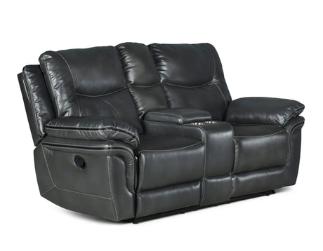 Isabella Gray Manual Reclining Console Loveseat from Steve Silver - Luna Furniture