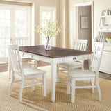 Cayla Dark Oak/White Extendable Dining Table
