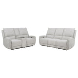Sylmar Dove Gray 2-Piece Chenille Power Reclining Living Room Set from Coaster - Luna Furniture