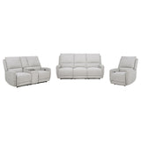 Sylmar Dove Gray 3-Piece Chenille Power Reclining Living Room Set from Coaster - Luna Furniture