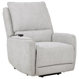 Sylmar Gray Chenille Upholstered Dual Power Lift Recliner from Coaster - Luna Furniture