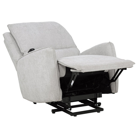 Sylmar Gray Chenille Upholstered Dual Power Lift Recliner from Coaster - Luna Furniture
