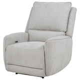 Sylmar Dove Gray Chenille Upholstered Power Recliner from Coaster - Luna Furniture
