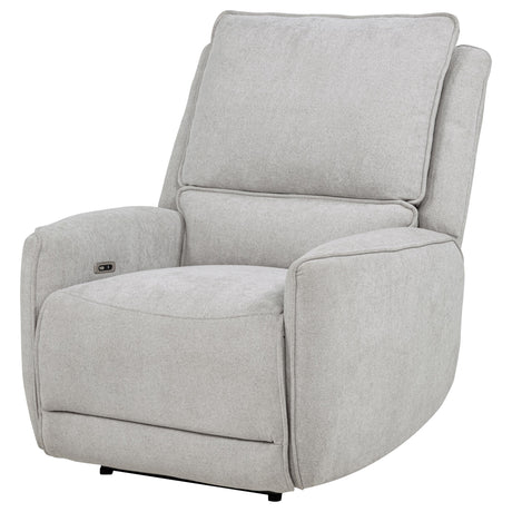 Sylmar Dove Gray Chenille Upholstered Power Recliner from Coaster - Luna Furniture