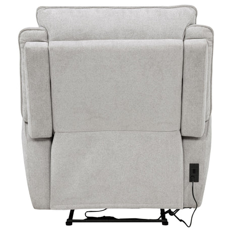 Sylmar Dove Gray Chenille Upholstered Power Recliner from Coaster - Luna Furniture