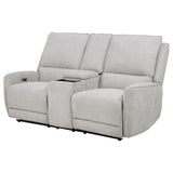 Sylmar Gray Chenille Upholstered Power Reclining Loveseat from Coaster - Luna Furniture