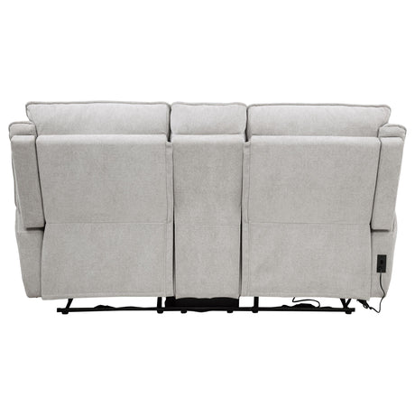 Sylmar Gray Chenille Upholstered Power Reclining Loveseat from Coaster - Luna Furniture