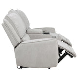 Sylmar Gray Chenille Upholstered Power Reclining Loveseat from Coaster - Luna Furniture
