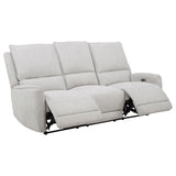 Sylmar Dove Gray Chenille Upholstered Power Reclining Sofa from Coaster - Luna Furniture