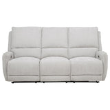 Sylmar Dove Gray Chenille Upholstered Power Reclining Sofa from Coaster - Luna Furniture
