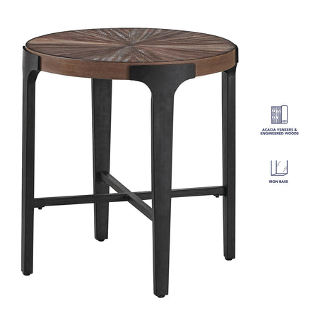 Chevron Cinnamon 22-inch Round End Table from Steve Silver - Luna Furniture