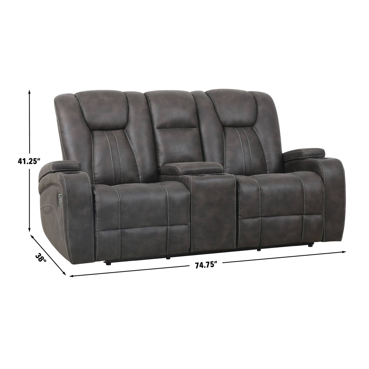 Marlow Charcoal Manual Reclining Loveseat from Steve Silver - Luna Furniture