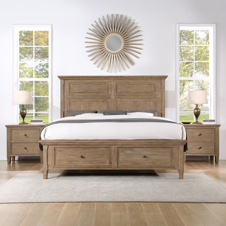 Riverdale Driftwood King Storage Platform Bed from Steve Silver - Luna Furniture
