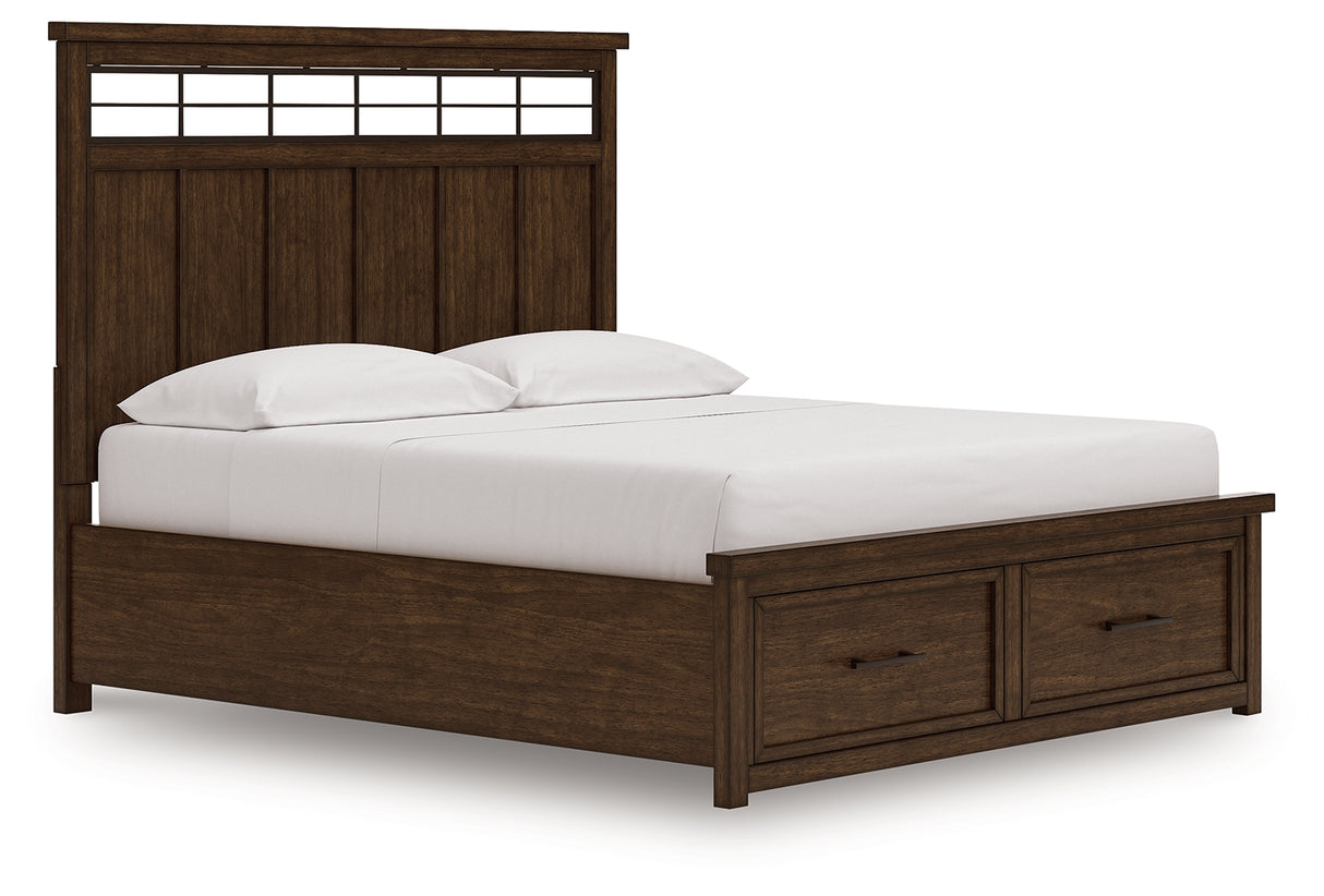 Taffenbrook Medium Brown California King Panel Storage Bed from Ashley - Luna Furniture