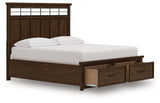 Taffenbrook Medium Brown California King Panel Storage Bed from Ashley - Luna Furniture