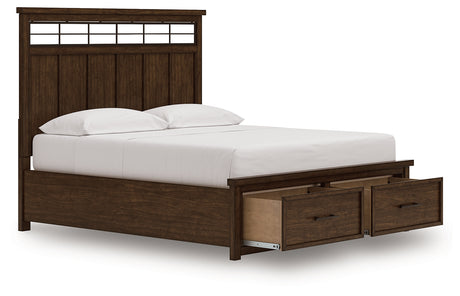 Taffenbrook Medium Brown California King Panel Storage Bed from Ashley Furniture - Luna Furniture
