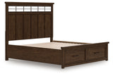 Taffenbrook Medium Brown California King Panel Storage Bed from Ashley - Luna Furniture