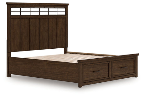 Taffenbrook Medium Brown California King Panel Storage Bed from Ashley Furniture - Luna Furniture