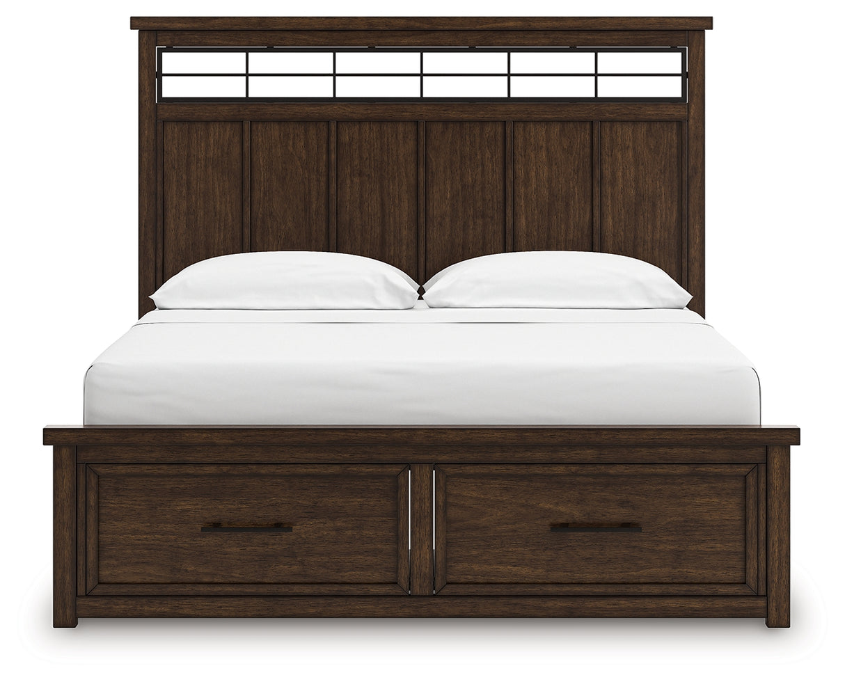 Taffenbrook Medium Brown California King Panel Storage Bed from Ashley - Luna Furniture