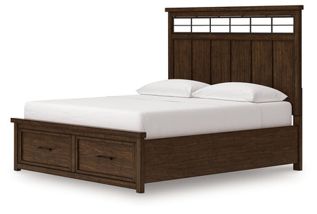 Taffenbrook Medium Brown California King Panel Storage Bed from Ashley Furniture - Luna Furniture