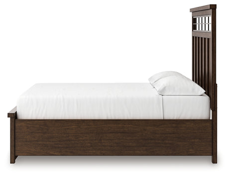 Taffenbrook Medium Brown California King Panel Storage Bed from Ashley Furniture - Luna Furniture
