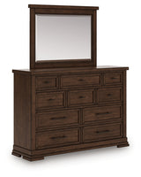 Taffenbrook Medium Brown Dresser and Mirror from Ashley - Luna Furniture