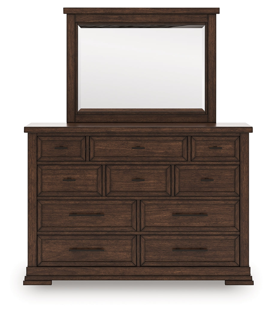 Taffenbrook Medium Brown Dresser and Mirror from Ashley - Luna Furniture