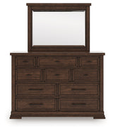 Taffenbrook Medium Brown Dresser and Mirror from Ashley - Luna Furniture