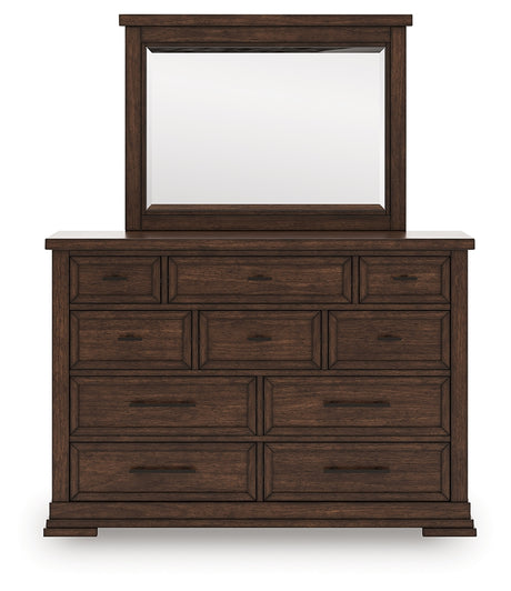 Taffenbrook Medium Brown Dresser and Mirror from Ashley - Luna Furniture