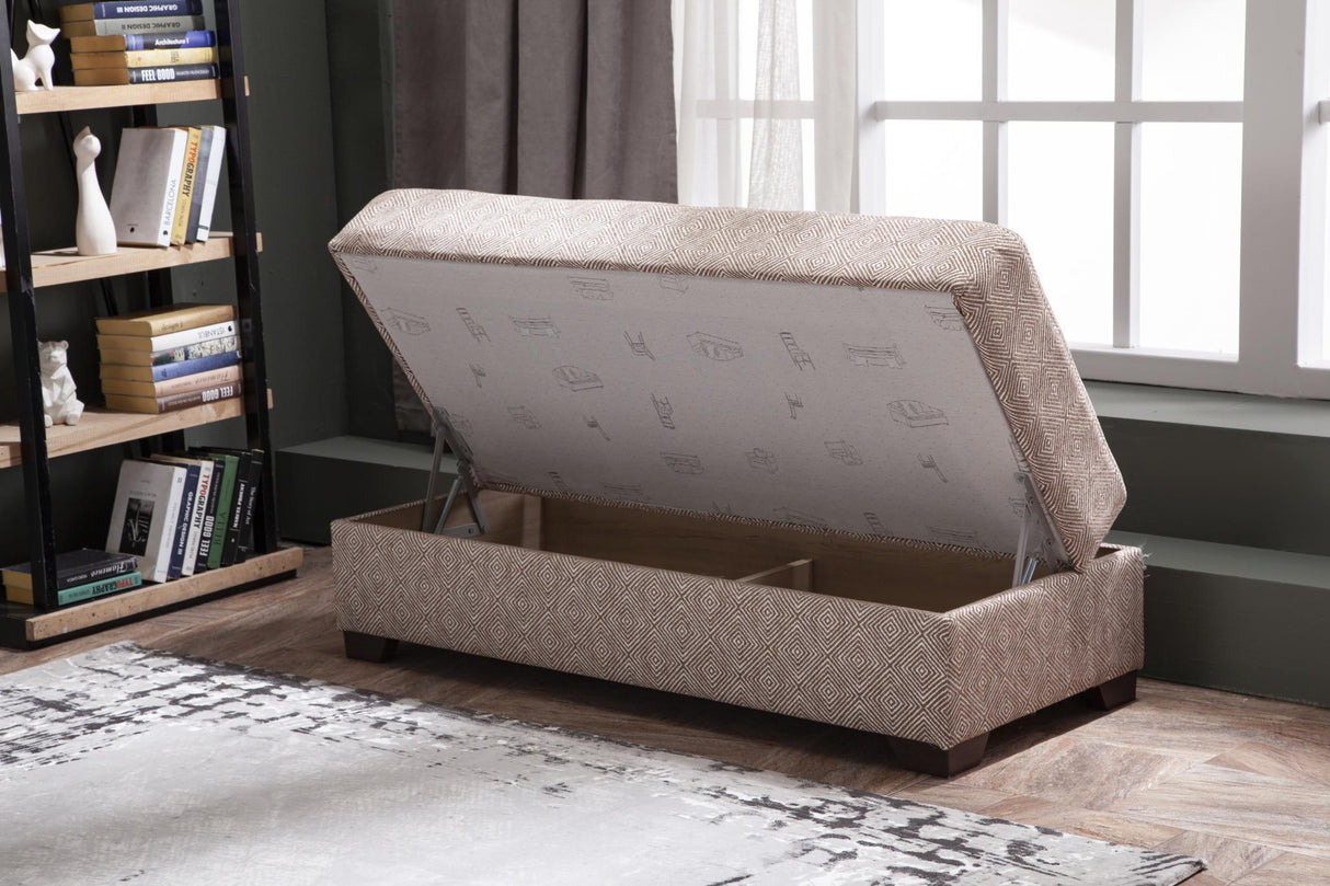 Tahoe Carrie Brown Storage Ottoman from Bellona - Luna Furniture