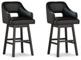 Tallenger 2-Piece Bar Stool in Black/Dark Brown from Ashley - Luna Furniture