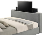 Tara Gray 61-inch Upholstered Eastern King Panel TV Bed from Coaster - Luna Furniture