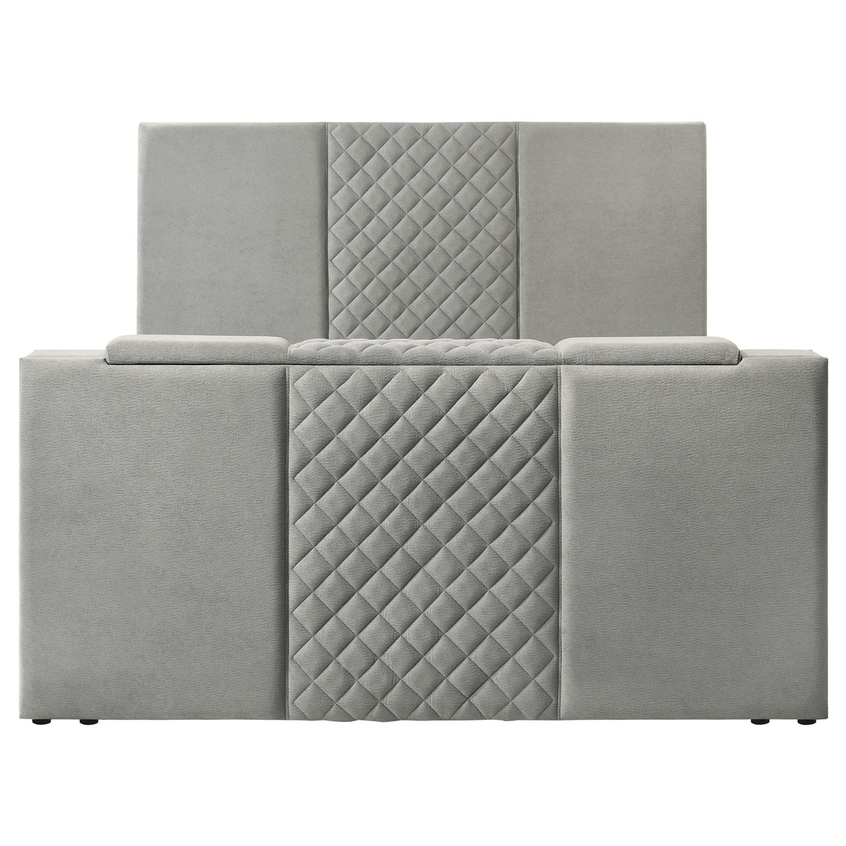 Tara Gray 61-inch Upholstered Eastern King Panel TV Bed from Coaster - Luna Furniture