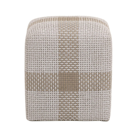 Cross Accent Cube in Taupe & White Flat Rope, Taupe Stripe from Essentials For Living - Luna Furniture