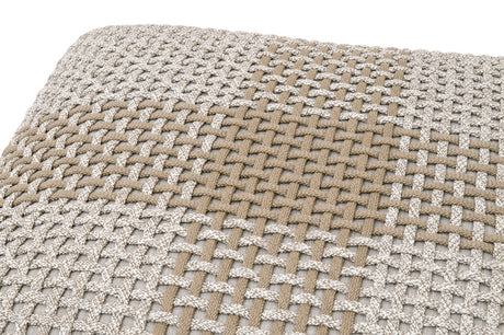 Cross Accent Cube in Taupe & White Flat Rope, Taupe Stripe from Essentials For Living - Luna Furniture