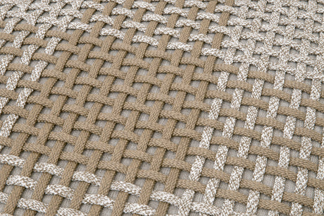 Cross Accent Cube in Taupe & White Flat Rope, Taupe Stripe from Essentials For Living - Luna Furniture