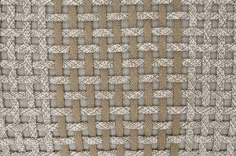 Cross Accent Cube in Taupe & White Flat Rope, Taupe Stripe from Essentials For Living - Luna Furniture