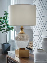 Tavisburg Brown/White/Gold Table Lamp from Ashley - Luna Furniture